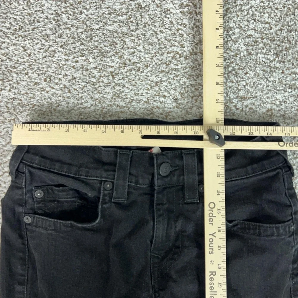 True Religion Jeans Mens 30x34 Black Geno Relaxed Slim Straight Stretch Denim